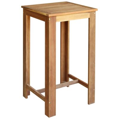vidaXL Set mesa de bar y taburetes 3 piezas de madera de acacia maciza