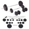 vidaXL Juego de pesas 90 kg barra y mancuernas