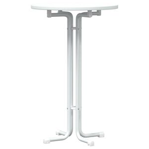 vidaXL Mesa alta de comedor madera ingenier&iacute;a y acero blanco &Oslash;70x110cm