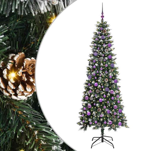 vidaXL &Aacute;rbol de Navidad artificial Verde 210 cm PVC, Pl&aacute;stico y Acero