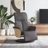 vidaXL Sill&oacute;n reclinable con reposapi&eacute;s cuero sint&eacute;tico gris