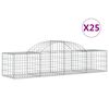 vidaXL Cestas de gaviones 25 uds forma de arco hierro 200x50x40/60 cm