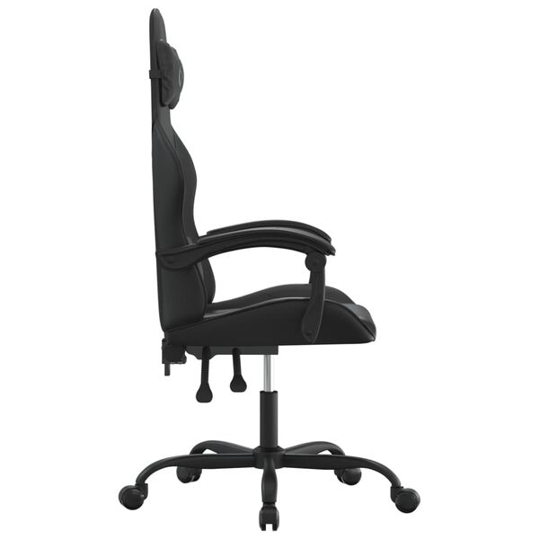 vidaXL Silla gaming cuero sintético negro