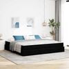vidaXL Estructura de cama con colch&oacute;n con colch&oacute;n 2 pcs Negro tela