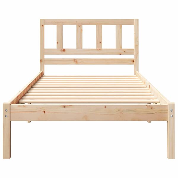 vidaXL Estructura de cama Marr&oacute;n 75 x 190 cm Madera de pino macizo