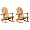 vidaXL Silla mecedora Adirondack 2 uds. Marr&oacute;n Madera maciza de Teca