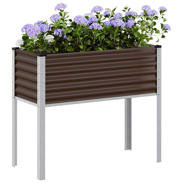 vidaXL Jardinera de acero marrón 100x45x90 cm