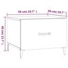 vidaXL Mesa de centro con patas de metal roble ahumado 50x50x40 cm