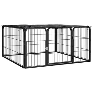 vidaXL Corral para perros 4 paneles acero con recubrimiento en polvo