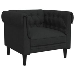 vidaXL Sill&oacute;n Chesterfield de tela negro