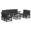 vidaXL Conjunto de sof&aacute;s de exterior 9 pcs Negro y Gris oscuro