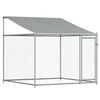vidaXL Jaula de perros techo y puertas acero galvanizado gris 10x2x2 m