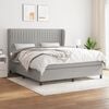 vidaXL Cama box spring con colch&oacute;n tela gris claro 180x200 cm