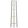 vidaXL Estantería esquina 5 baldas marrón claro negro 45,5x31,5x180 cm