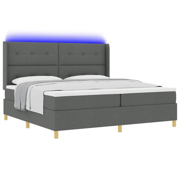 vidaXL Cama tipo Box Spring con colch&oacute;n Gris 140 x 200 cm tela