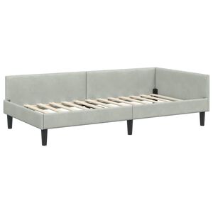 vidaXL Estructura de cama en esquina Gris Claro 80 cm x 200 cm tela