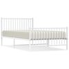 vidaXL Estructura cama sin colch&oacute;n con estribo metal blanco 107x203 cm