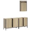 vidaXL Set de muebles de ba&ntilde;o 3 pzas madera contrachapada roble Sonoma