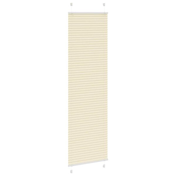 vidaXL Estor Plisado crema 55x200 cm Tela Ancho 54,4 cm Poli&eacute;ster