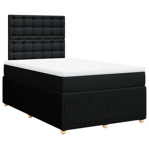 vidaXL Cama box spring con colch&oacute;n tela negro 120x200 cm