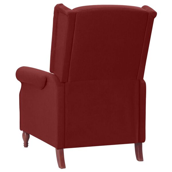 vidaXL Sill&oacute;n reclinable de tela rojo tinto