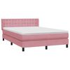 vidaXL Cama box spring con colch&oacute;n terciopelo rosa 160x220 cm