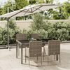 vidaXL Set comedor de jardín 5 piezas con cojines ratán sintético gris