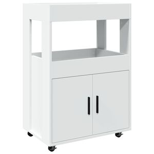 vidaXL Carrito de bar madera de ingenier&iacute;a blanco 60x39,5x89 cm
