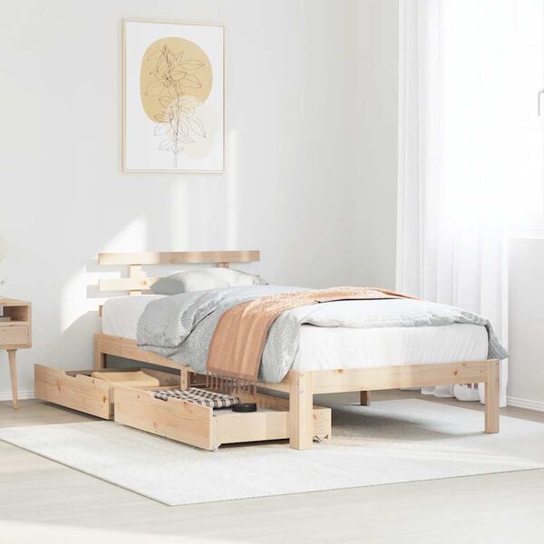 vidaXL Estructura cama con cajones madera maciza pino 100x200 cm