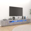 vidaXL Mueble para TV con luces LED gris hormig&oacute;n 260x35x40 cm