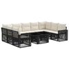 vidaXL Conjunto de sof&aacute;s de jard&iacute;n 10 uds. Negro y Blanco Crema