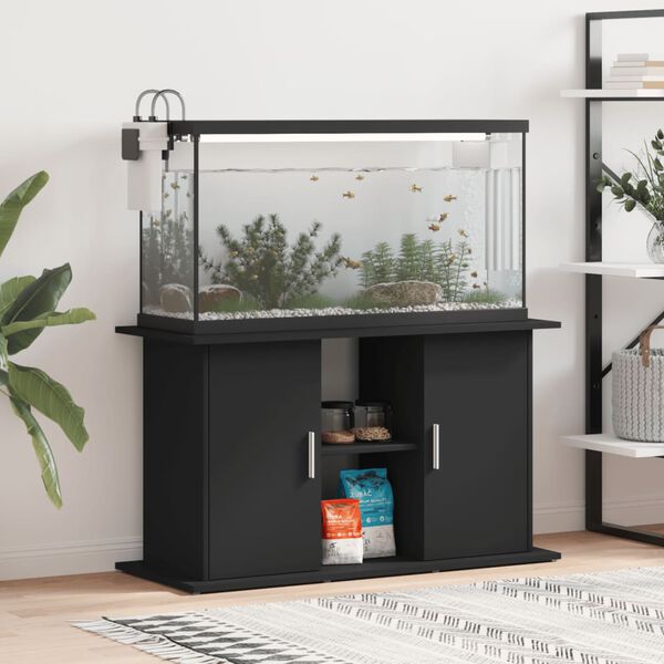 vidaXL Soporte para acuario madera de ingenier&iacute;a negro 101x41x58 cm