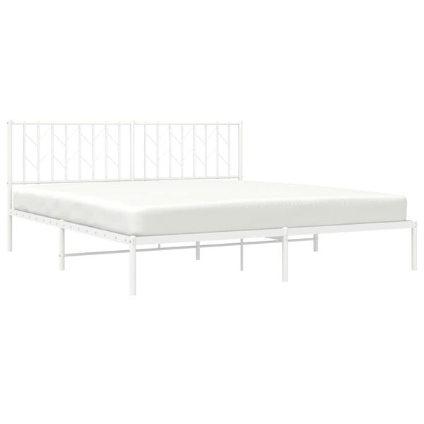 vidaXL Estructura cama sin colch&oacute;n con cabecero metal blanco 183x213cm