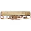 vidaXL Conjunto de sof&aacute;s de exterior con coj&iacute;n 6 pcs Natural y Beige