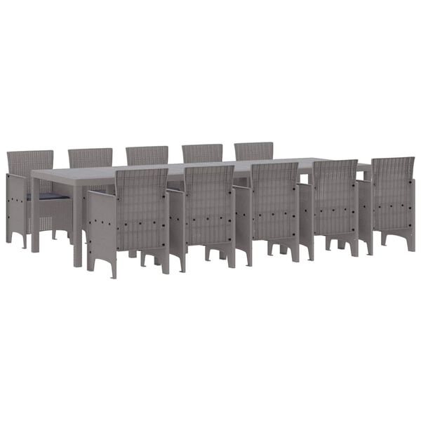 vidaXL Conjunto de Comedor de Jardín 11 pcs Gris claro y Antracita