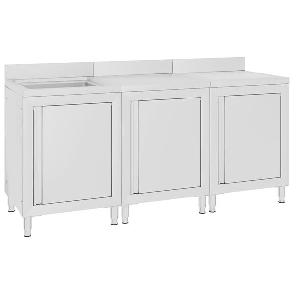 vidaXL Fregadero de cocina profesional acero inoxidable 180x60x96 cm