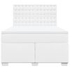 vidaXL Cama box spring con colch&oacute;n cuero sint&eacute;tico blanco 140x200cm