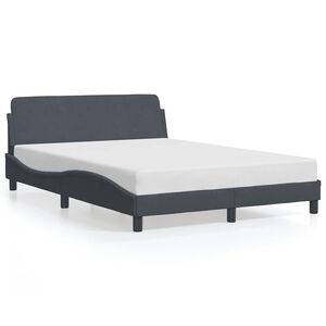 vidaXL Estructura de cama Dover terciopelo gris oscuro 120x200cm