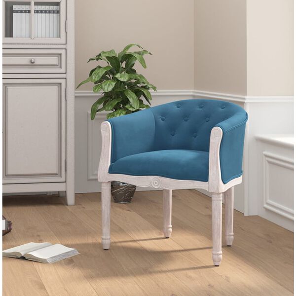 vidaXL Silla de comedor terciopelo azul