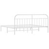 vidaXL Estructura cama sin colch&oacute;n con cabecero metal blanco 200x200cm