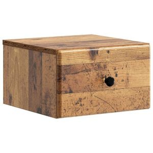 vidaXL Mesita de Noche de Pared Madera envejecida 34,5 x 33 x 20 cm
