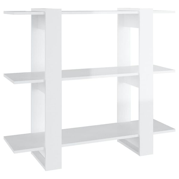 vidaXL Estantería/divisor de espacios blanco brillante 100x30x87 cm