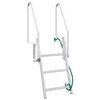 vidaXL Escalera de muelle de 3 pasos Plateado 58 x 77 x 144 cm