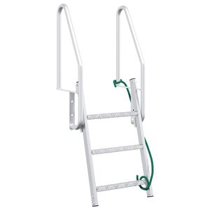 vidaXL Escalera de muelle de 3 pasos Plateado 58 x 77 x 144 cm