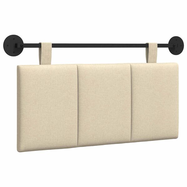 vidaXL Cabecera Colgante Montaje en la pared Crema 90 x 55 x 5 cm tela