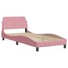 vidaXL Cama con colch&oacute;n terciopelo rosa 80x200 cm
