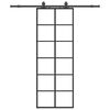 vidaXL Puerta corredera con juego herrajes negro 76x205 cm ESG vidrio