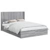 vidaXL Estructura de cama con almacenamiento y cabecero Sonoma gris