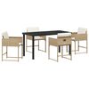 vidaXL Conjunto de Comedor de Jard&iacute;n 5 pcs Beige rat&aacute;n sint&eacute;tico