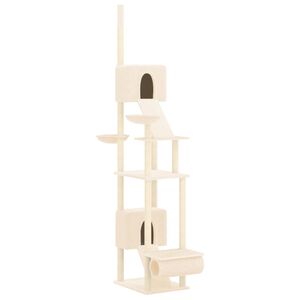 vidaXL &Aacute;rbol rascador para gatos de suelo a techo crema 277-303 cm